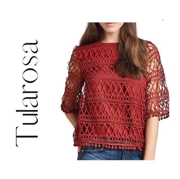 NWOT Tularosa Pom Pom Trimmed Blouse - Picture 13 of 13